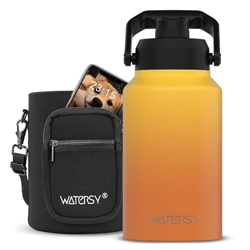 1 Gallon Insulated Water Bottle for Gym and Hiking, BPA Free & Leak Proof, 128oz Stainless Steel Jug — Yellow