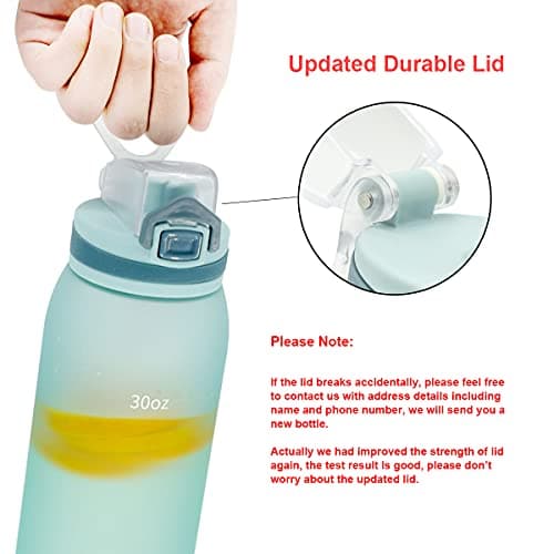 30oz Durable Time Marker Water Bottle for Gym Workouts and Travel