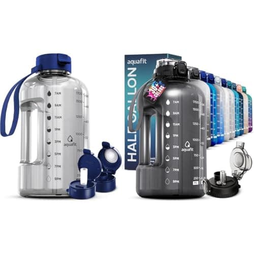 AQUAFIT 2 Pack - 2 x 64 oz BPA Free Water Bottles with Straw