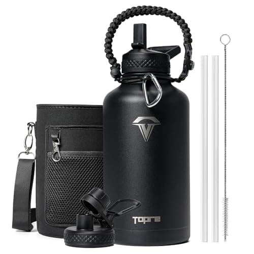 Indigo Black Insulated 1 Gallon Water Bottle, BPA-Free & Leakproof — Black
