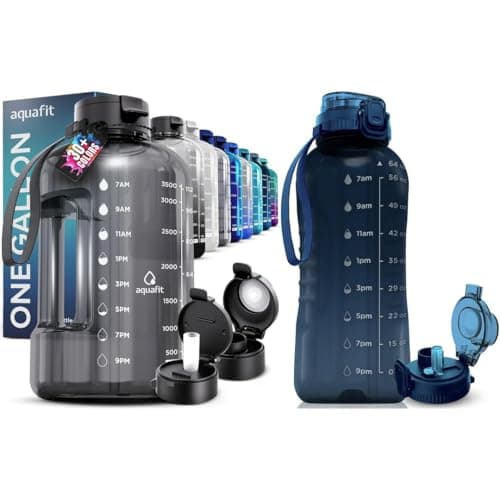 AQUAFIT 64 oz Water Bottle With Time Marker - Straw & Chug Lid