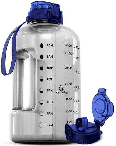 AQUAFIT 128 oz Time Marker Water Bottle for Gym, BPA Free, Ombre, 128oz 2in1 Lid  
AQUAFIT 128 oz Water Bottle with Handle for Gym Routines, BPA Free, Ombre, 128oz 2in1 Lid  
AQUAFIT 128 oz Gym Water Bottle, Time Marker, BPA Free, Ombre Design, 128oz