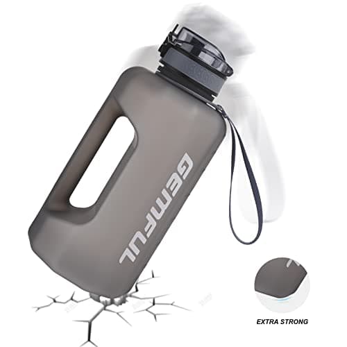 GEMFUL 74oz BPA-Free Water Bottle with Handle for Gym Hiking (Grey)