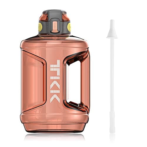 TKK 64oz BPA Free Water Bottle with Straw & Handle for Daily & Gym Use — Pink