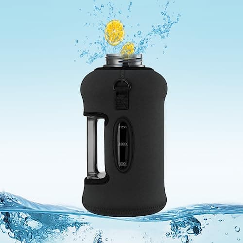 YOUCAN PLATO 74 oz Large Water Bottle with Straw, Black - BPA Free, Leakproof, Gymulongjug