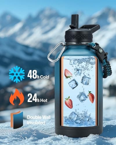 Coolplus Insulated 64 oz Water Bottle, Triple Wall Vacuum Stainless Steel