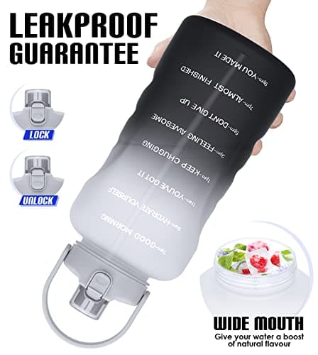 1 Gallon Water Bottle with Straw and Times to Drink Motivational, BPA Free Gym Bottle
