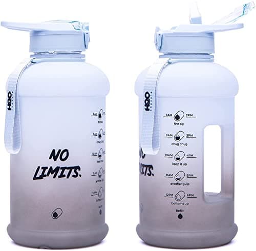 INSPO Gallon Water Bottle with Time Marker & Straw, Lotus Blossom — Rocky Shore