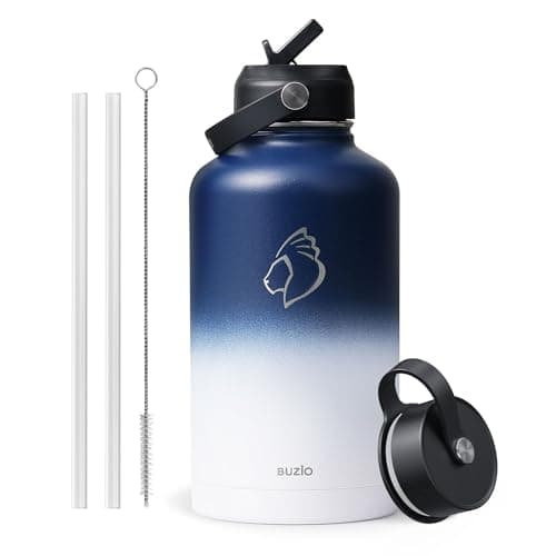 Buzio 1 Gallon Stainless Steel Water Jug, Black Keep Cold 48H & Hot 24H — Tuxedo