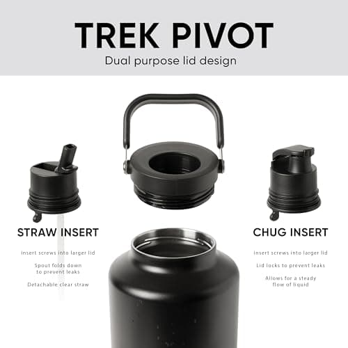 Modern Trek Pivot Gallon Insulated Water Bottle, Midnight Black