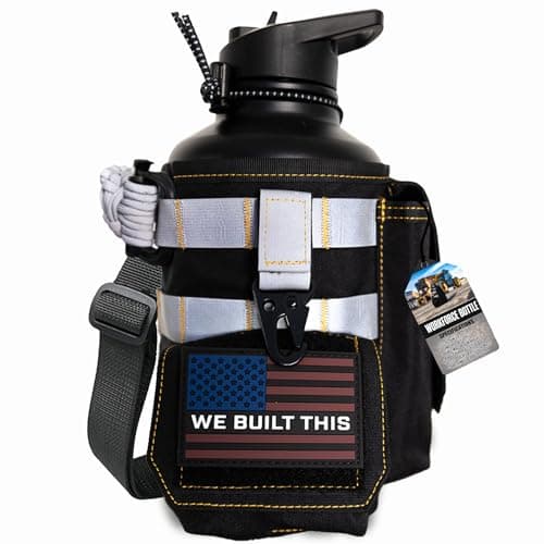 Iron Infidel 64 oz Insulated Stainless Steel Water Bottle | Hiking, Camping, Workouts (Black) — Black