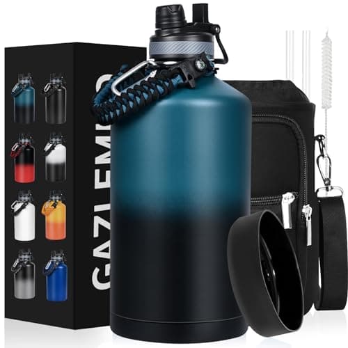 1 Gallon Insulated Stainless Steel Water Bottle, Leak Proof, 128 oz Jogging Camping