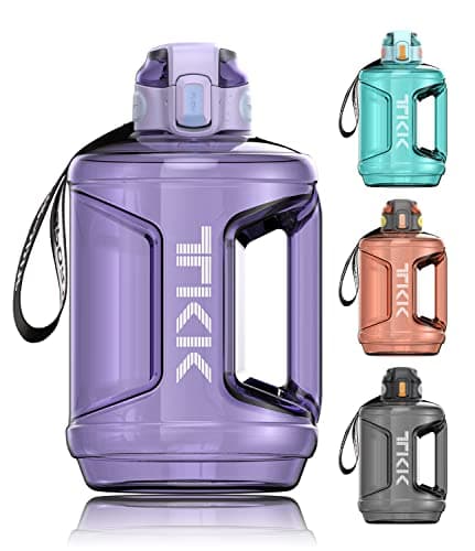 TKK 64oz BPA Free Water Bottle with Straw & Handle for Daily & Gym Use