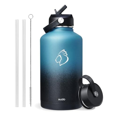 Buzio 1 Gallon Stainless Steel Water Jug, Black Keep Cold 48H & Hot 24H — Indigo Crush