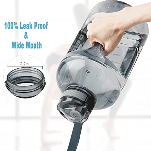 GEMFUL 3 Liter Straw Water Bottle with Time Marker