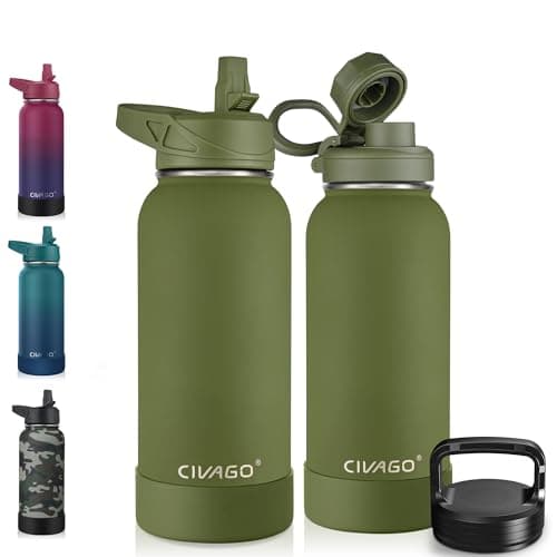 CIVAGO 128 oz Insulated Water Bottle, Black — Army Green