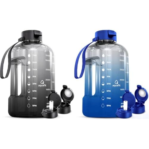 AQUAFIT 2 Pack 2 x 1 Gallon Water Bottle with Straw BPA Free