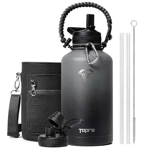 Indigo Black Insulated 1 Gallon Water Bottle, BPA-Free & Leakproof — Gray