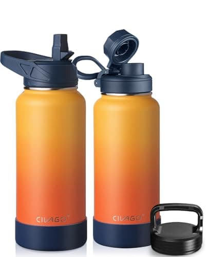 CIVAGO 128 oz Insulated Water Bottle, Black — Dreamy Gradient Orange