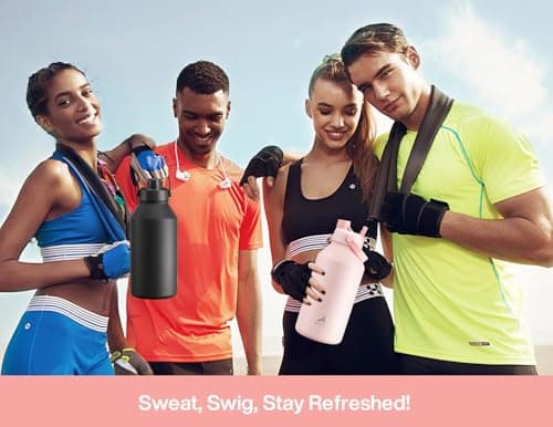 Cotton Candy 64 oz Insulated Stainless Steel Water Bottle, Cold 24H, Leak-Proof, Straws Included