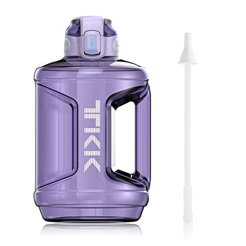 TKK 64oz BPA Free Water Bottle with Straw & Handle for Daily & Gym Use — Purple