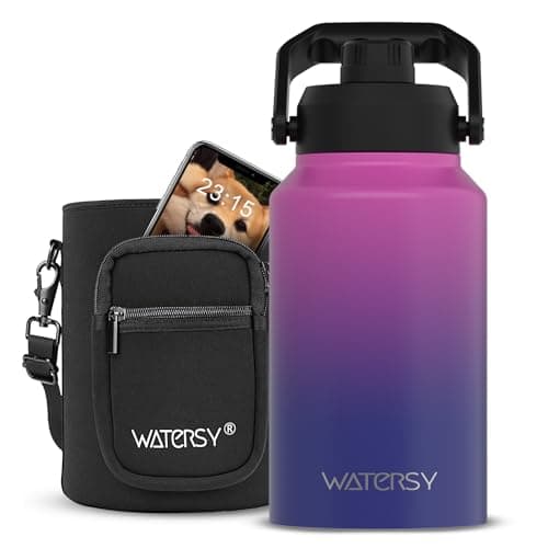 1 Gallon Insulated Water Bottle for Gym and Hiking, BPA Free & Leak Proof, 128oz Stainless Steel Jug — Gradient Purple