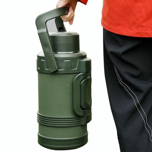 Lifting Handle Insulated Water Bottle, 1 Gallon, Stainless Steel, Keep Cold & Hot 48H