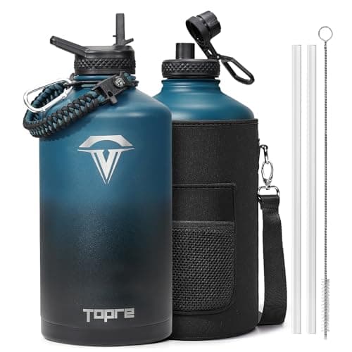 Indigo Black Insulated 1 Gallon Water Bottle, BPA-Free & Leakproof
