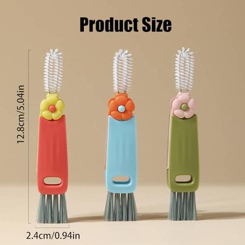 3 in 1 Cleaning Brush - Thoroughly Clean Bottles, Cups, and Tight Spaces - Home & Kitchen Essential