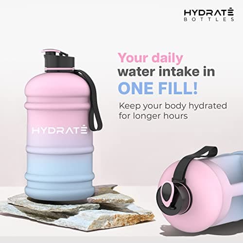 HYDRATE XL Men's Half Gallon Water Bottle - BPA Free, Leak Proof, Blue