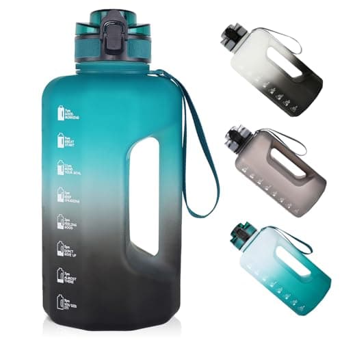 GEMFUL 74oz BPA-Free Water Bottle with Handle for Gym Hiking (Grey) — Green/Black