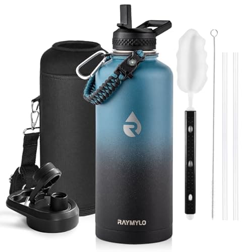 Triple Wall Insulated 64 oz Water Bottle (Cold 48 Hrs) — Indigo/Black