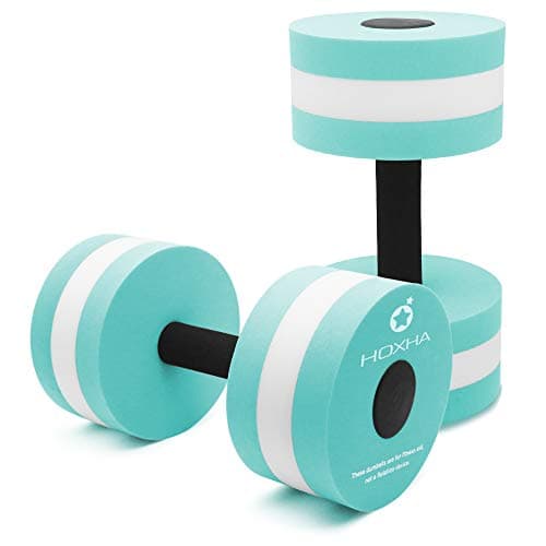 2 Pack Water Aerobics Dumbbells - Pool Fitness Resistance Equipment for Weight Loss — Cyan