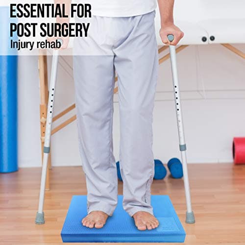XL Foam Balance Pad with Stretching Strap & Booklet - Ankle and Knee Rehab