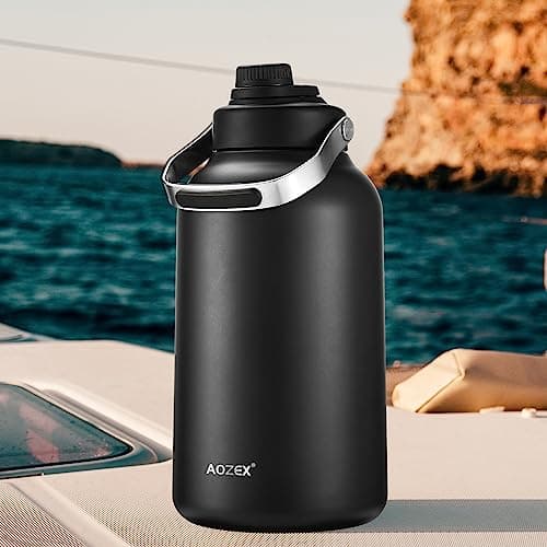 Stainless Steel 1 Gallon Insulated Water Bottle for Camping and Sports