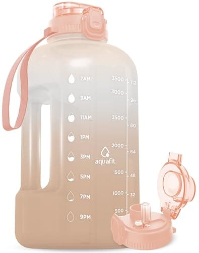 1 Gallon Water Bottle with Time Marker and Straw - BPA Free - Gym Jug for Fitness Enthusiasts (Gray) — Blush