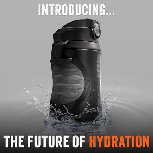 High Sierra BPA Free 64 OZ Insulated Water Jug, Silicone Spout, Keeps Cold for Hours, Black