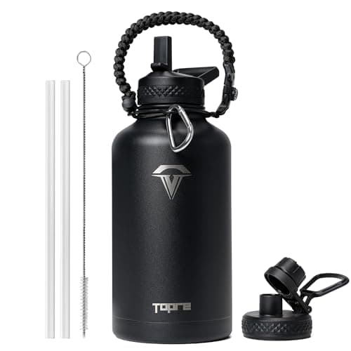 Indigo Black Insulated 1 Gallon Water Bottle, BPA-Free & Leakproof — Black (without pouch)