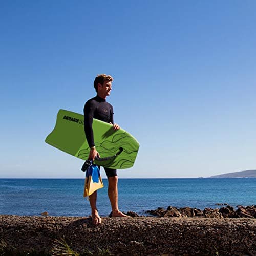 XPE Bodyboard 33/36/41-inch with Wrist Leash & Fin Tethers, Lightweight & Ideal for All Ages