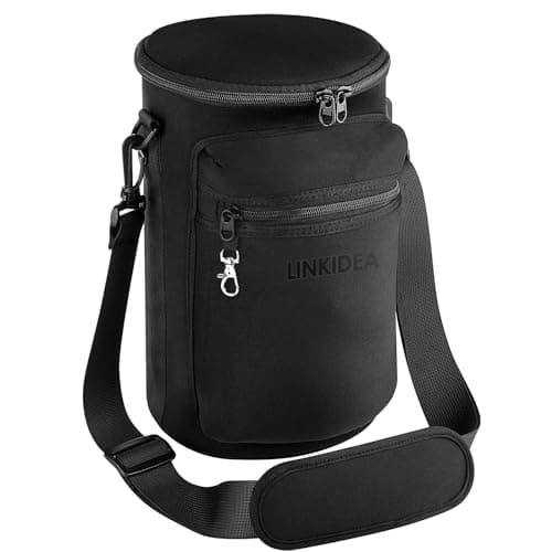 Linkidea 1 Gallon Neoprene Water Bottle Carrier with PhonePocket | Black