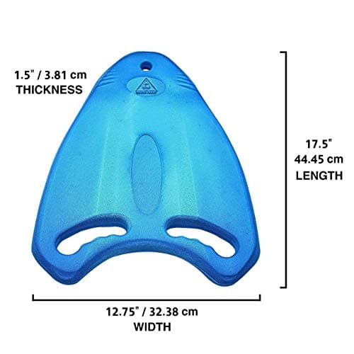 Ergo Kickboard for Kids - Reduces Shoulder Strain, Moves Easily Through Water - Blue