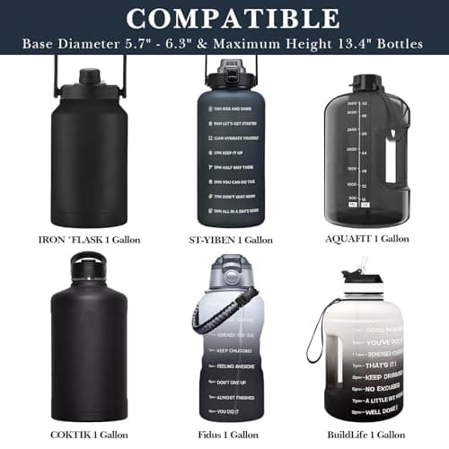 Linkidea 1 Gallon Neoprene Water Bottle Carrier with PhonePocket | Black