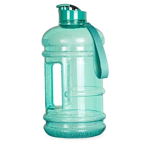 TOOFEEL 2 Liter BPA Free Water Bottles - Matte Black, Ideal for Gym and Reusable Sports Drink Container — Transparent Mint Green