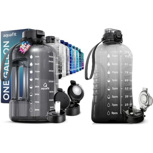 AQUAFIT 2-Pack 128 oz Water Bottles with Time Markers