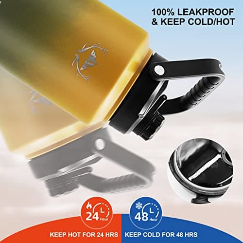 NATURE PIONEER 128 oz Insulated Stainless Steel Water Bottle with Holder