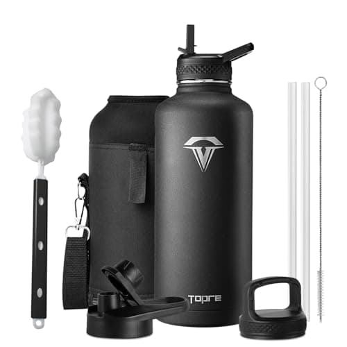 64 oz Insulated Stainless Steel Water Bottle, Black — Black