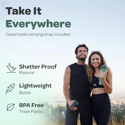 Hydracy Large BPA-Free Water Bottle with Time Marker & Fruit Infuser - Leak Proof & No Sweat Sleeve, Perfect for Fitness and Outdoors