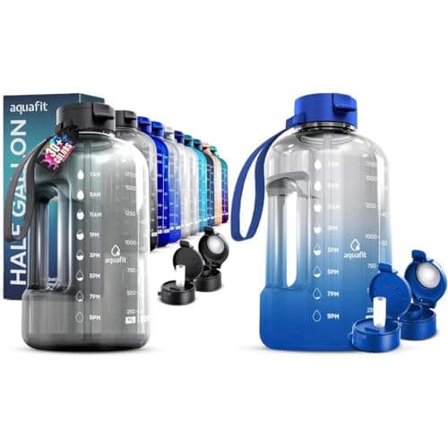 AQUAFIT 2-Pack 64 oz Water Bottles with Time Markers