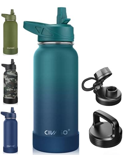 CIVAGO 128 oz Insulated Water Bottle, Black — Classic Deep Cyan