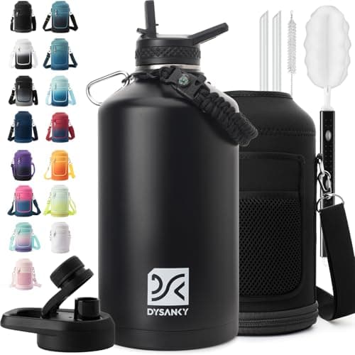 Thick Stainless Steel Insulated Water Bottle, BPA-Free, 64 oz | Gym & Hiking — Advanced Black